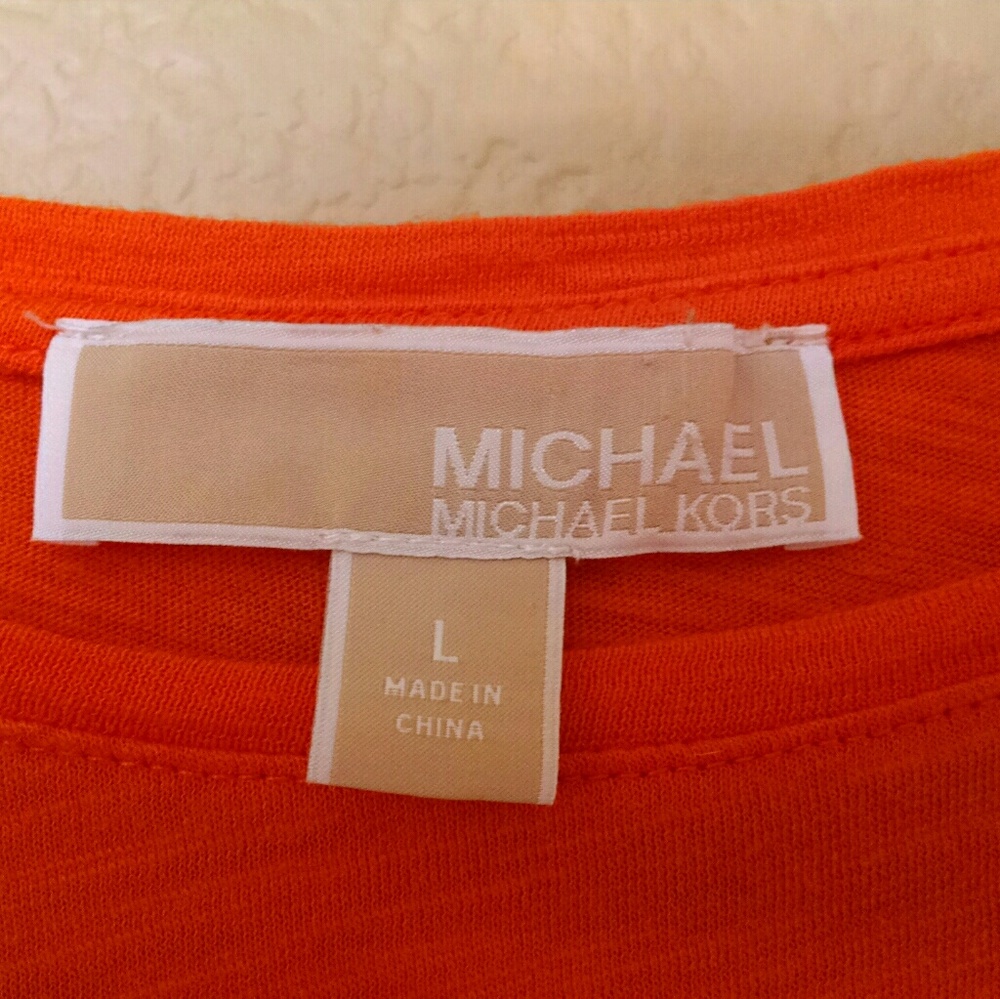 MICHAEL Michael Kors L/S Orange Top, Size L